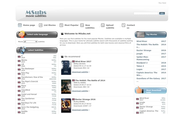 Screenshot of msubs.net