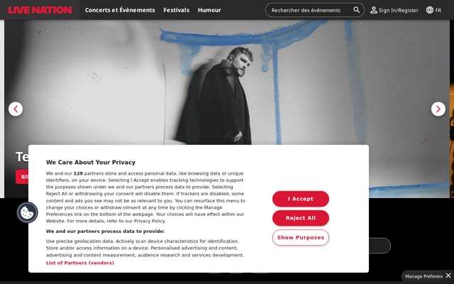 Screenshot of livenation.com