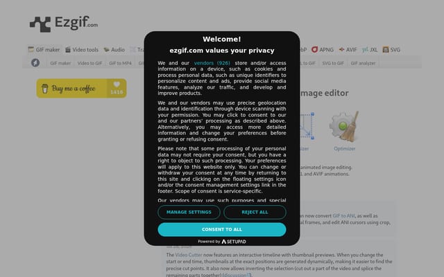 Screenshot of ezgif.com