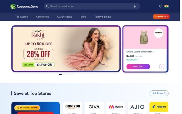 Screenshot of couponzguru.com