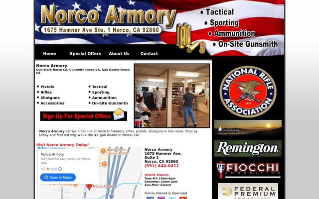 Screenshot of norcoarmory.com