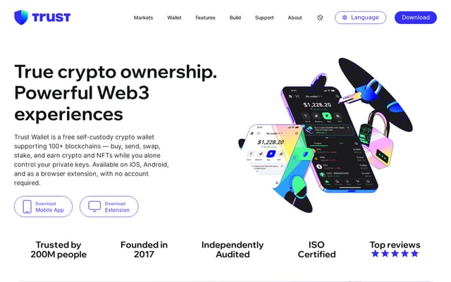 Screenshot of trustwallet.com