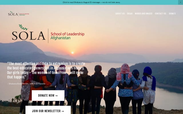 Screenshot of sola-afghanistan.org