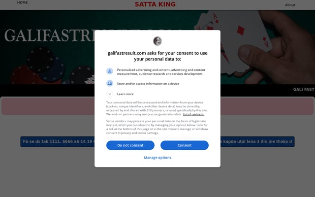 Screenshot of galifastresult.com