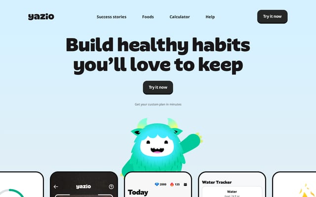 Screenshot of yazio.com