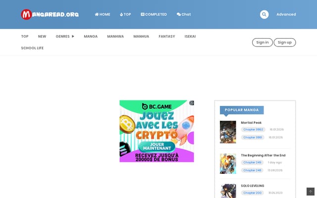 Screenshot of mangaread.org