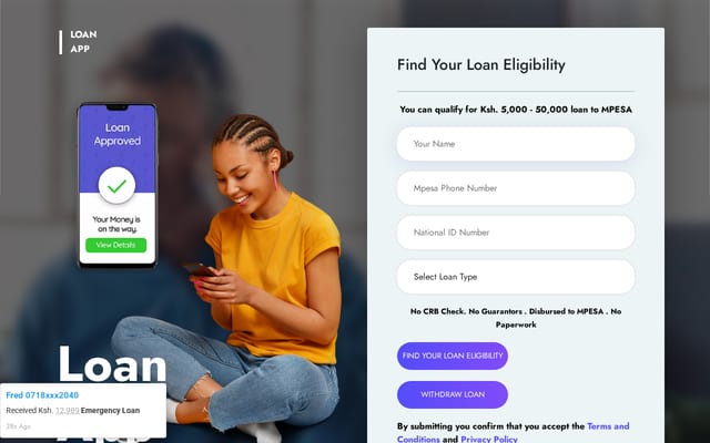 Screenshot of cashpap.co.ke