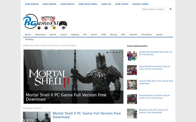 Screenshot of rgames31.com
