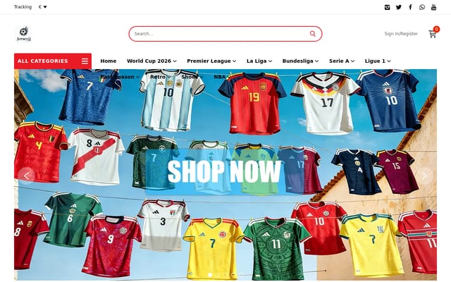 Screenshot of jerseysjj.com