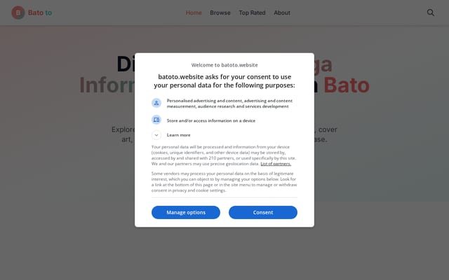 Screenshot of batoto.website