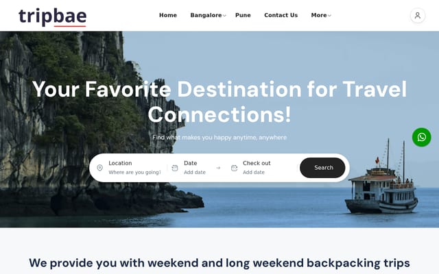 Screenshot of tripbae.com