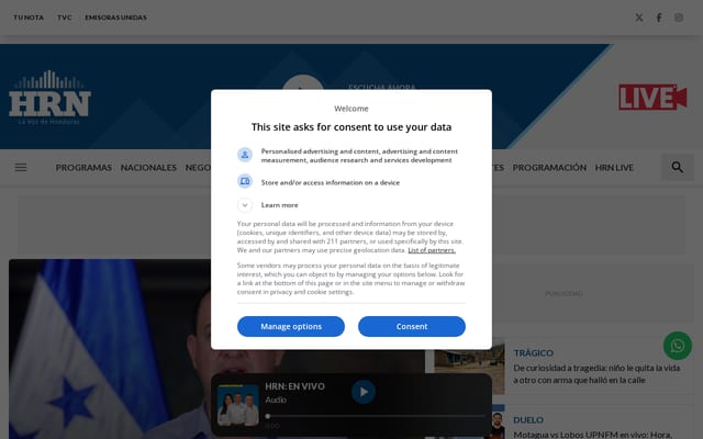 Screenshot of radiohrn.hn