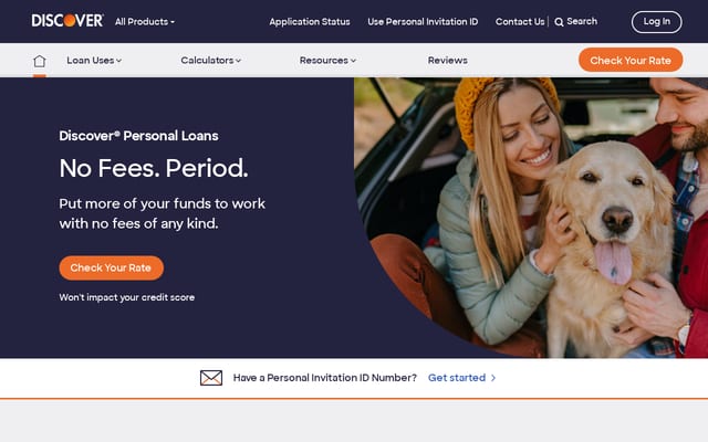 Screenshot of discoverpersonalloans.com
