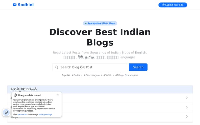 Screenshot of sodhini.com