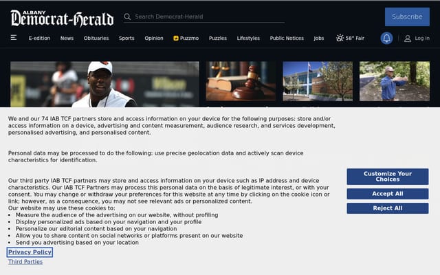 Screenshot of dhonline.com