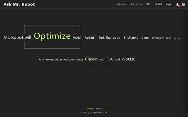 Screenshot of askmrrobot.com