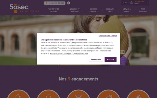Screenshot of 5asec.lu