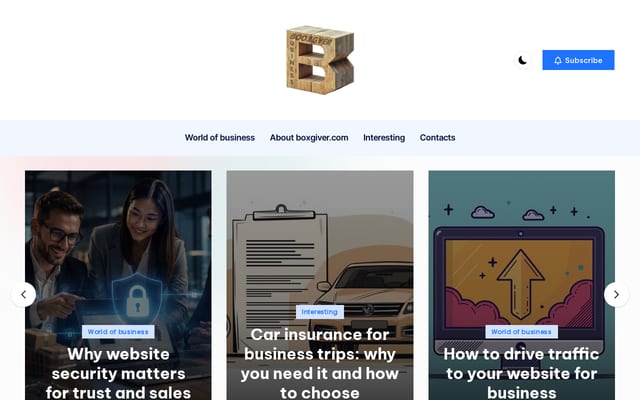 Screenshot of boxgiver.com