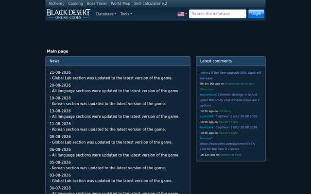 Screenshot of bdocodex.com