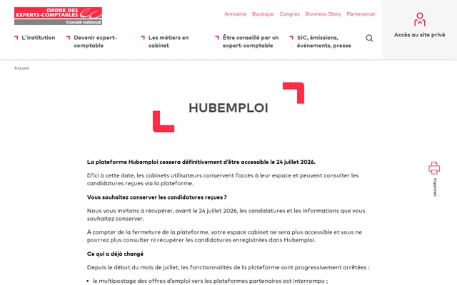 Screenshot of hubemploi.fr