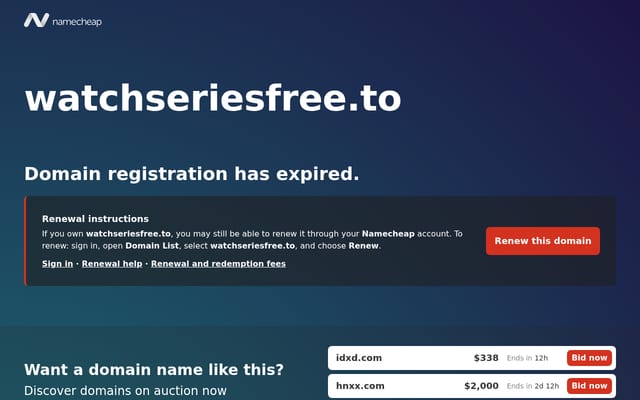 Screenshot of watchseriesfree.to