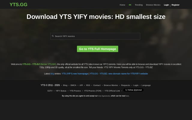 Screenshot of yts.ag