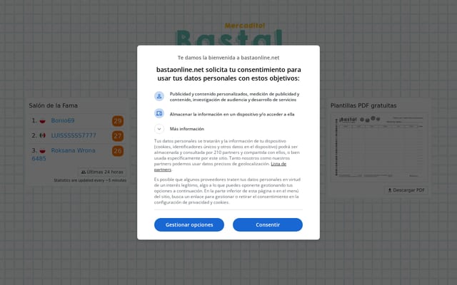 Screenshot of bastaonline.net