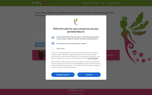 Screenshot of mtgprint.net