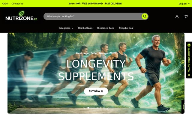 Screenshot of nutrizone.ca
