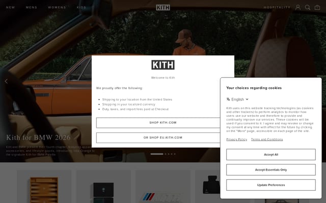 Screenshot of kith.com