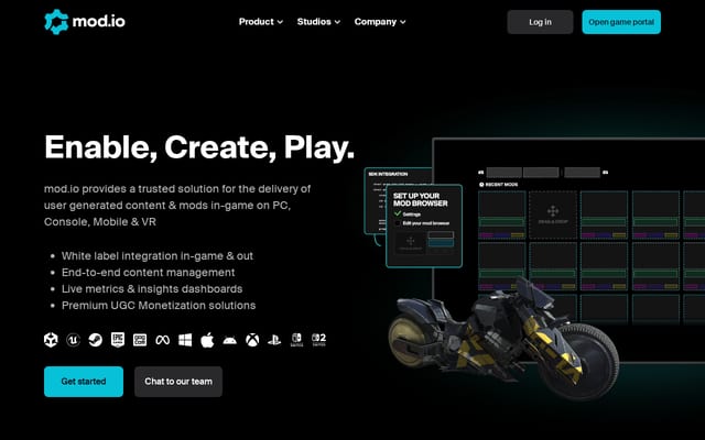 Screenshot of mod.io