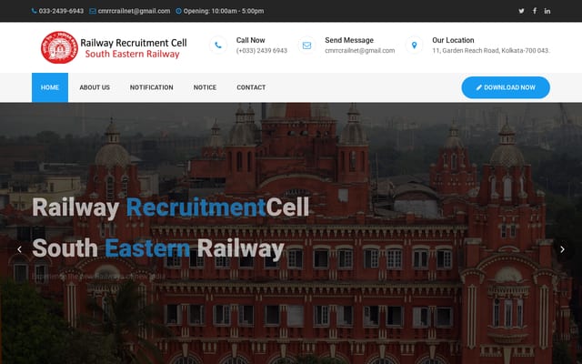 Screenshot of rrcser.co.in