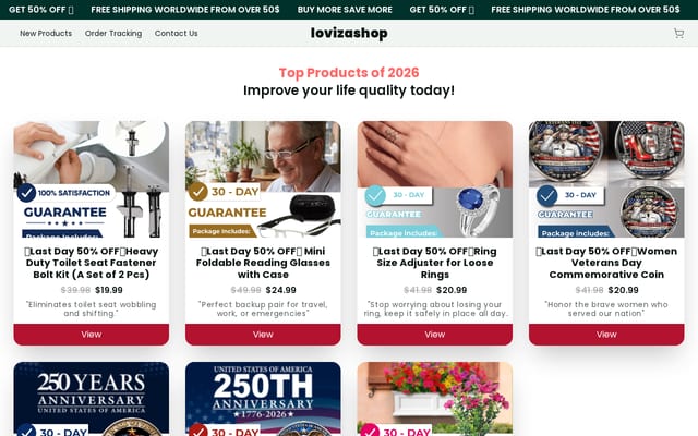 Screenshot of lovizashop.com