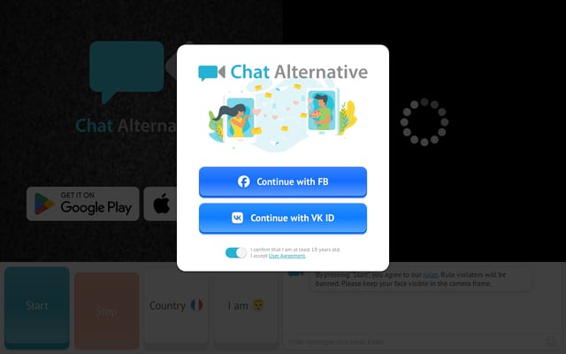 Screenshot of chatalternative.com