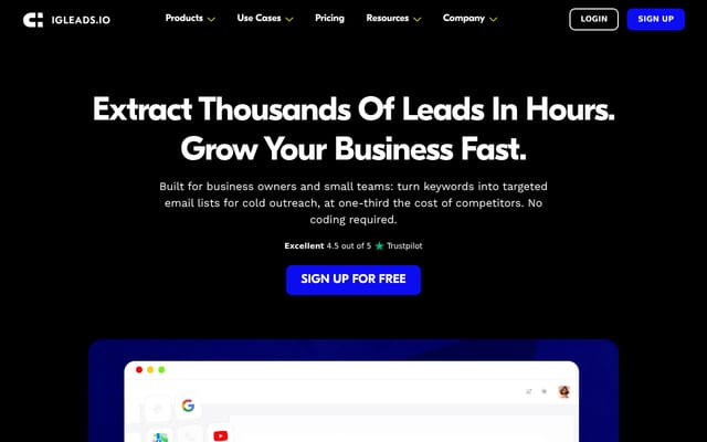 Screenshot of igleads.io