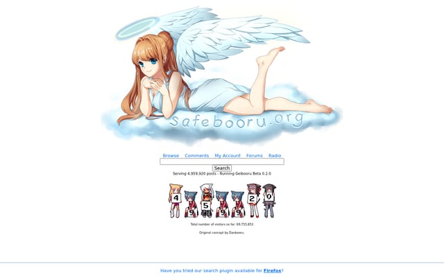 Screenshot of safebooru.org