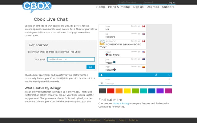 Screenshot of cbox.ws