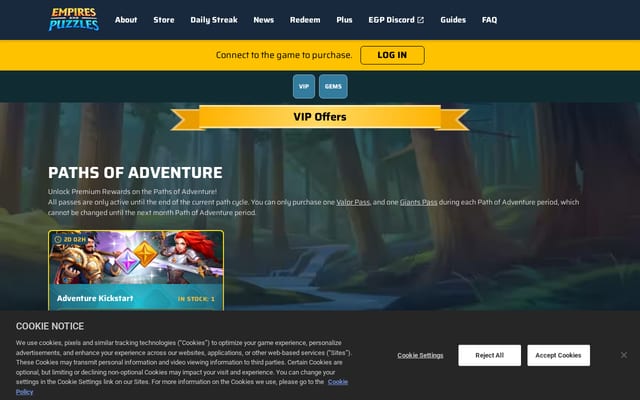 Screenshot of empiresandpuzzles.com