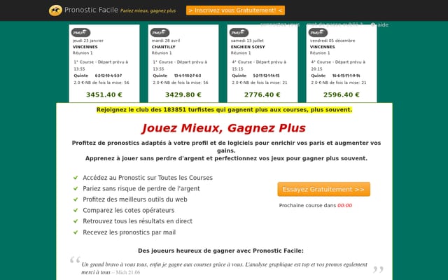 Screenshot of pronostic-facile.fr