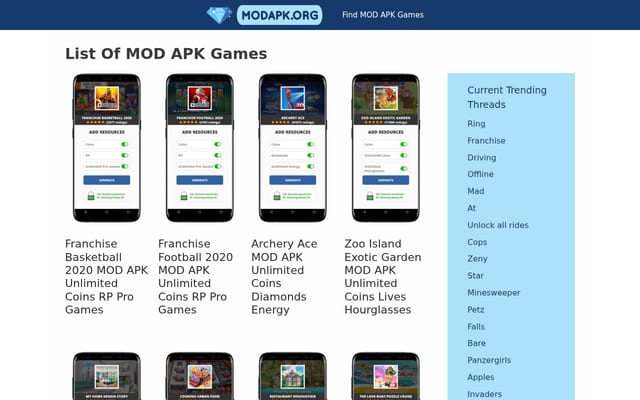 Screenshot of modapk.org
