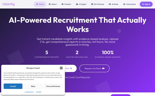 Screenshot of talantly.ai