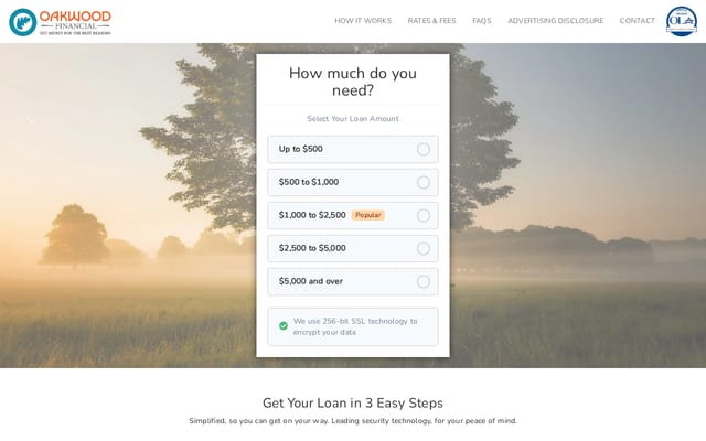 Screenshot of oakwood-financial.com