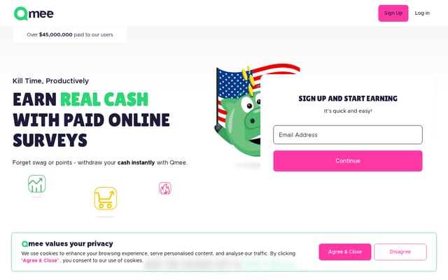 Screenshot of qmee.com