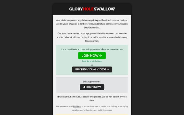 Screenshot of gloryholeswallow.com