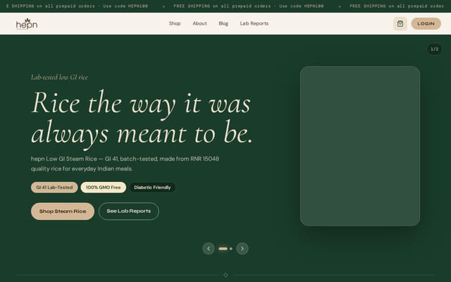 Screenshot of hepn.in