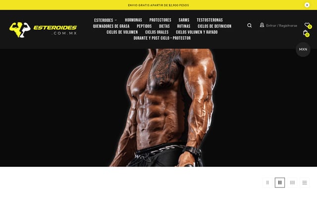 Screenshot of esteroides.com.mx
