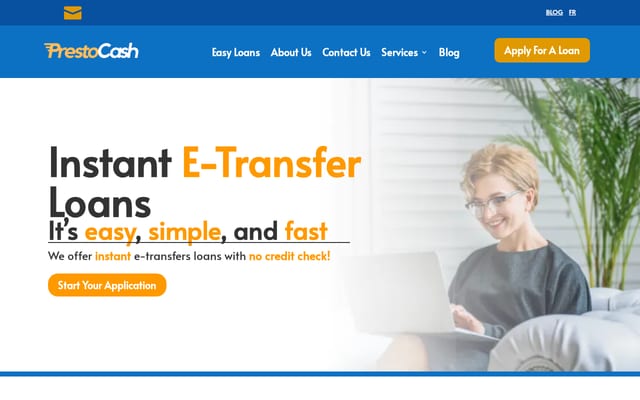 Screenshot of prestocash.ca