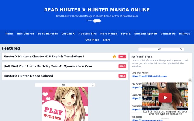 Screenshot of readhxh.com