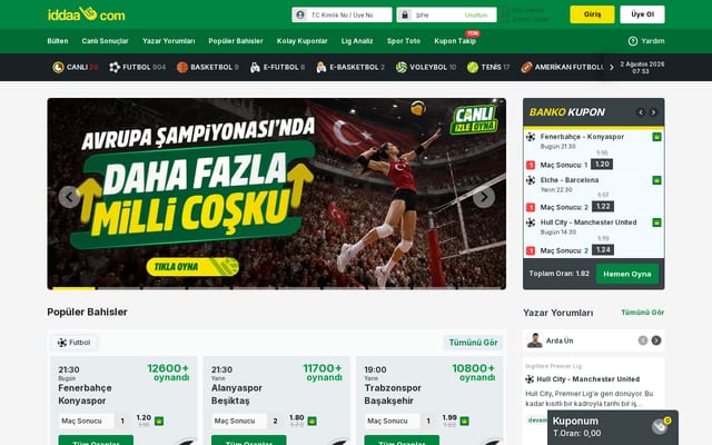 Screenshot of iddaa.com