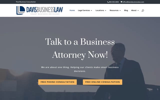 Screenshot of davisbusinesslaw.com